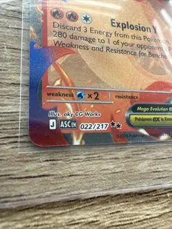 Mega Charizard Y EX 022/217 Pokemon TCG Ascended Heroes Fresh Pack Pull NM+ - Image 2