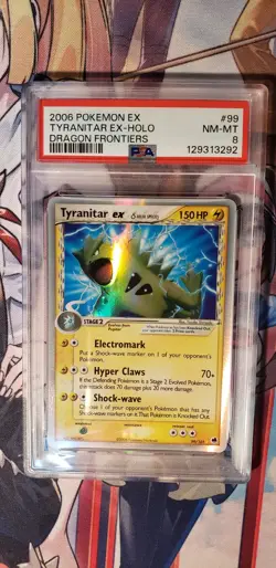 2006 POKEMON EX DRAGON FRONTIERS #99 TYRANITAR EX-HOLO PSA 8 - Image 4