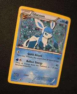 2013 Pokemon Glaceon BW90 Black and White Holo Black Star Promo w SWIRL - Exc/NM - Image 4