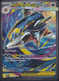 Mega Sharpedo ex 127/094 ME02: Phantasmal Flames - Pokemon Card - NM - Image 1