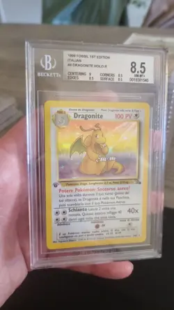 Pokemon Dragonite 4/62 - Fossil 1st Edition ITA - BGS 8.5 - 1999 - Image 1