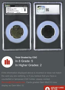 2021 Pokemon Coins CGC 8 Dragonite Coin Gen VIII Fusion Strike 10 PSA BGS - Image 3