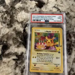 2021 POKEMON CELEBRATIONS CLASSIC COLLECTION #24 BIRTHDAY PIKACHU-HOLO PSA 9 - Image 1
