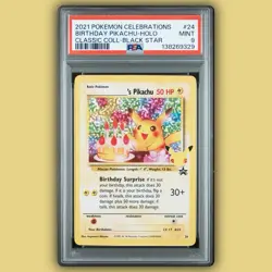 2021 Pokemon Celebrations Birthday Pikachu #24 Holo Classic Collection PSA 9 QTY - Image 3