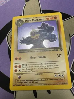 Pokemon TCG Holo Swirl Dark Machamp 10/82 Team Rocket LP Rare Vintage - Image 2