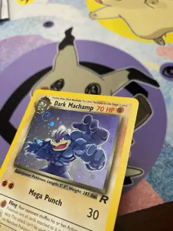 Pokemon TCG Holo Swirl Dark Machamp 10/82 Team Rocket LP Rare Vintage - Image 3