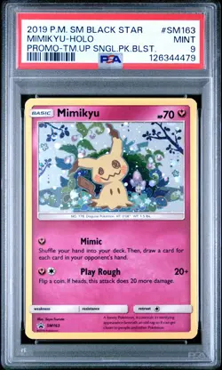 2019 POKEMON SM BLACK STAR PROMO TEAM UP SINGLE PACK BLISTERS MIMIKYU-HOLO PSA 9 - Image 1