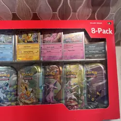 NEW Pokemon TCG Scarlet & Violet Prismatic Evolutions 8 Mini-Tin Bundle Costco - Image 2