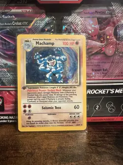 Pokemon Machamp Holo - 1st Edition Base Set 8/102 - Vintage WOTC - Near Mint - Image 1