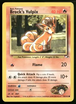 Brock's Vulpix Gym Heroes Common 073/132 Pokemon TCG - Image 1