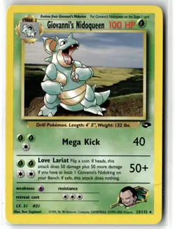 Giovanni's Nidoqueen ⭐ 23/132 Rare Gym Challenge 2000 Pokemon LP - Image 1
