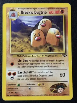 Brock's Dugtrio 22/132 Gym Challenge Regular LP Pokemon TCG - Image 1