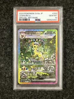 PSA 10 Leafeon ex SAR 200/187 sv8a Terastal Festival Japanese Pokemon TCG Card - Image 1