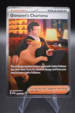 Pokemon TCG Giovanni's Charisma 204/165 Sv: Scarlet & Violet 151 Holo NM - Image 1