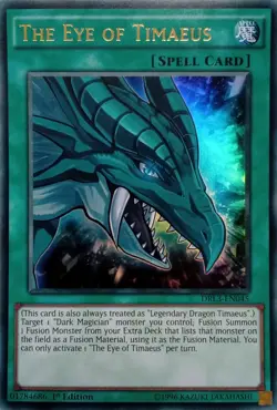 DRL3-EN045 THE EYE OF TIMAEUS ULTRA RARE 1ST EDITION YuGiOh CARD - Image 1