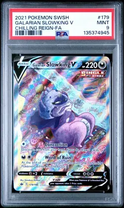 Galarian Slowking V 179 PSA 9 Alternate Art Rare Chilling Reign Pokemon TCG Mint - Image 1