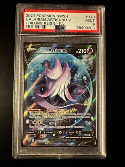 2021 POKEMON SWORD & SHIELD CHILLING REIGN FULL ART/GALARIAN ARTICUNO V PSA 9 - Image 1