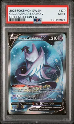 2021 POKEMON SWORD & SHIELD CHILLING REIGN FULL ART/GALARIAN ARTICUNO V PSA 9 - Image 1