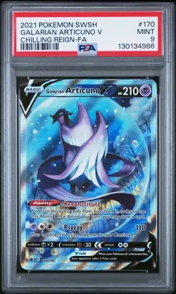 2021 POKEMON SWORD & SHIELD CHILLING REIGN FULL ART/GALARIAN ARTICUNO V PSA 9 - Image 1