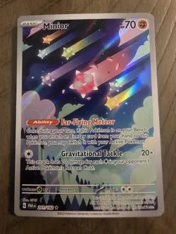 Pokemon TCG Minior Card Holo Illustration Rare, Paradox Rift 201/182 - Image 1