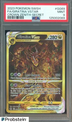 2023 Pokemon SWSH Crown Zenith Secret #GG69 Giratina Vstar Fa PSA 9 MINT - Image 1