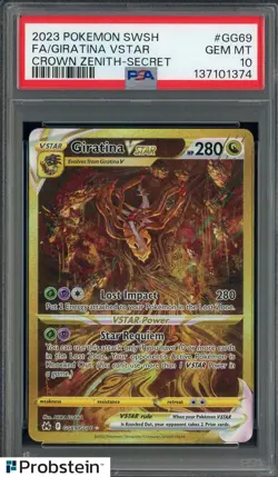 2023 Pokemon SWSH Crown Zenith Secret #GG69 FA Giratina Vstar PSA 10 GEM MINT - Image 1