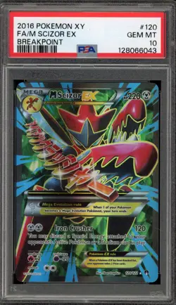 Pokemon M Scizor EX XY Breakpoint Full Art #120 PSA 10 Gem Mint - Image 1