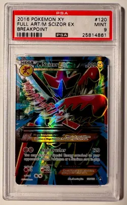 Pokemon TCG M Scizor EX - XY - Breakpoint - 2016 - Full Art #120 PSA 9 - Image 1