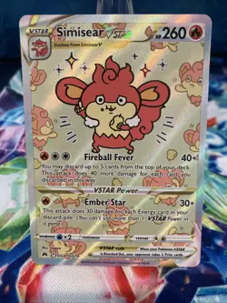 Simisear VSTAR Crown Zenith Galarian Gallery GG37/GG70 Ultra Rare NM Pokemon TCG - Image 1
