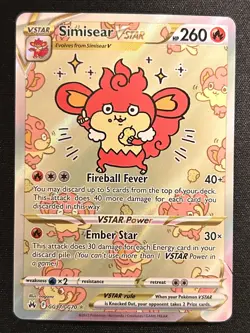 Simisear VSTAR GG37 NM Pokemon TCG Crown Zenith Galarian Gallery - Image 1