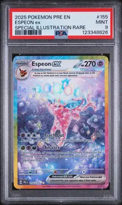 2025 Pokemon Pre EN-Prismatic Evolutions Espeon EX #155 PSA 9 - Image 1