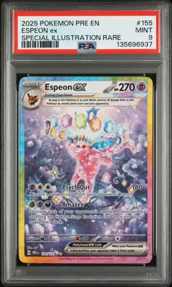 2025 POKEMON PRE EN-PRISMATIC EVOLUTIONS #155 ESPEON EX PSA 9 - Image 1