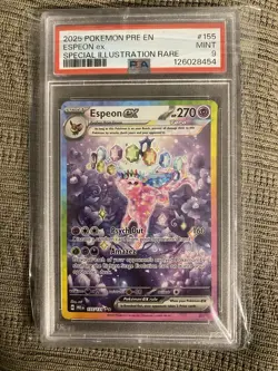 2025 POKEMON PRE EN-PRISMATIC EVOLUTIONS #155 ESPEON EX PSA 9 - Image 1