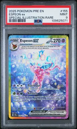 2025 POKEMON PRE EN-PRISMATIC EVOLUTIONS #155 ESPEON EX PSA 9 - Image 1