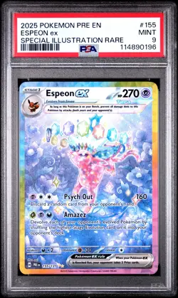 2025 POKEMON PRE EN-PRISMATIC EVOLUTIONS #155 ESPEON EX PSA 9 - Image 1