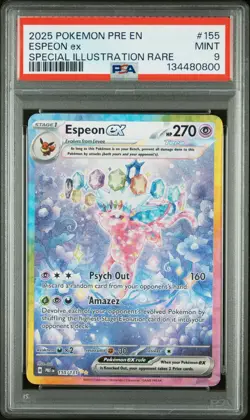 2025 POKEMON PRE EN-PRISMATIC EVOLUTIONS #155 ESPEON EX PSA 9 - Image 1