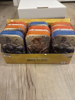 (LOT OF 9) One Piece CCG Card Game 2-Pack Mini Tin Set Vol 2 Bandai NEW SEALED! - Image 2