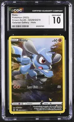 ✨✨✨ CGC 10 Riolu GG26/GG70 Galarian Gallery Crown Zenith Pokemon Card - Image 1