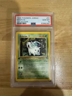 Pokemon TCG Jungle Nidoran 1st Edition 1999 Card #57/64 PSA GEM MINT 10 - Image 1