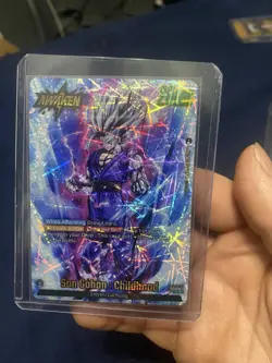 Dragon Ball Super TCG Son Gohan & Childhood Holo Card Custom Leader Double Holo - Image 1