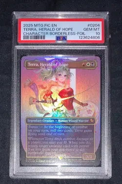 Terra, Herald of Hope Borderless Foil PSA 10 Graded Final Fantasy MTG - Image 1