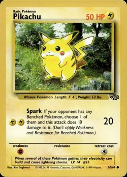 Pikachu 60/64 Common Jungle Multi Item Discount MP - Image 1