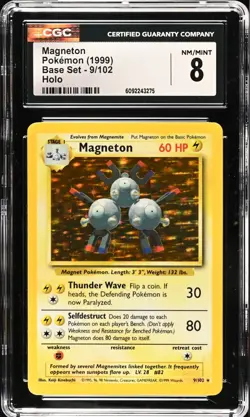 CGC 8 NM MINT Magneton 9/102 Base Set Holo Rare Vintage 1999 WOTC Pokemon - Image 1