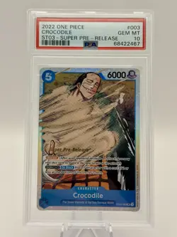 ST03-003 Crocodile Super Pre-Release One Piece Card Game PSA 10 GEM MINT - Image 1