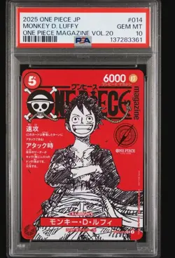 Monkey D Luffy One Piece Promo #ST21-014 Magazine Vol 20 JP [PSA 10] - Image 1