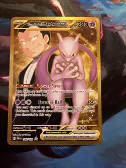 Pokemon Mewtwo EX Team Rockets Gold Rare Card 240/182 2025 TCG Destined Rivals - Image 1