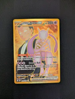 Team Rocket's Mewtwo EX Hyper Rare Destined Rivals Card 240/182 Pokemon TCG NM+ - Image 1