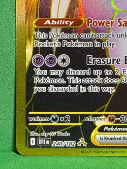⭐Gold⭐ Team Rocket’s Mewtwo ex 240/182 Destined Rivals Hyper Rare Pokemon Card - Image 2