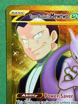 ⭐Gold⭐ Team Rocket’s Mewtwo ex 240/182 Destined Rivals Hyper Rare Pokemon Card - Image 3
