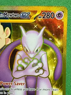 ⭐Gold⭐ Team Rocket’s Mewtwo ex 240/182 Destined Rivals Hyper Rare Pokemon Card - Image 4